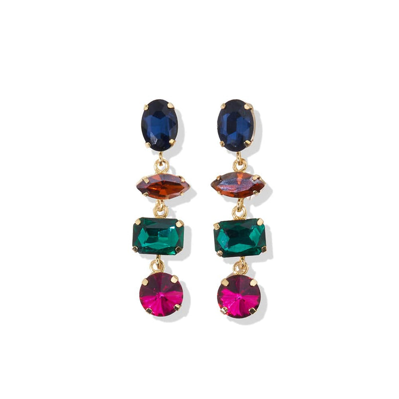 Haddie Mixed Dangle Earrings, Magenta Multi | Ink + Alloy