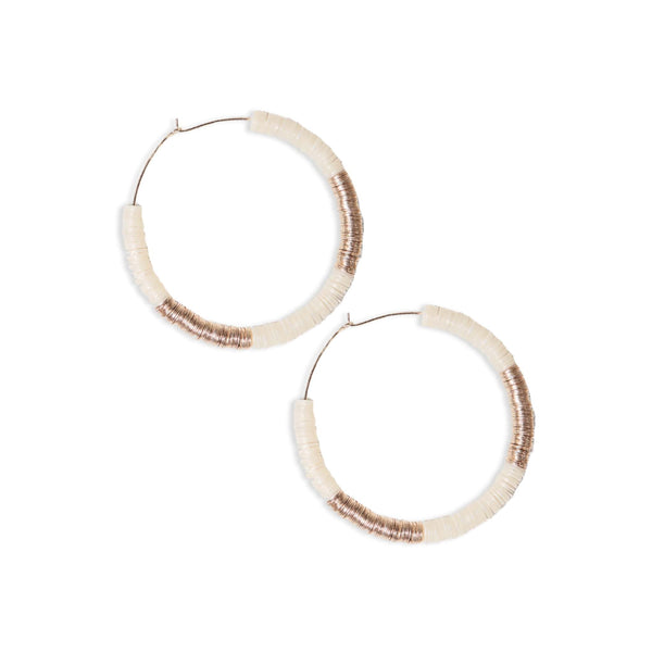 Sequin Hoop Earrings, Cream | Ink + Alloy