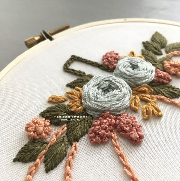 Beginner Embroidery Kit, Harvest Floral Pumpkin