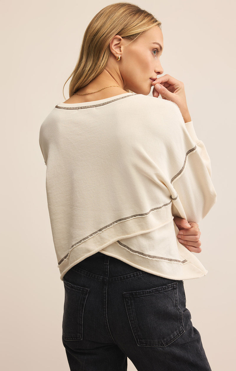 Fan Club Contrast Stitch Sweatshirt, Crystal | Z Supply