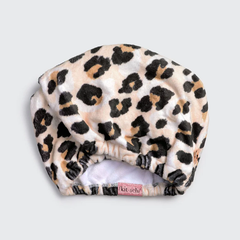 Quick Dry Microfiber Hair Towel, Leopard | Kitsch