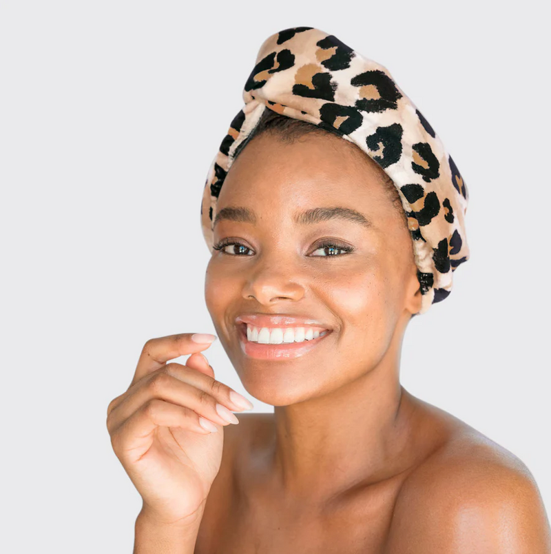 Quick Dry Microfiber Hair Towel, Leopard | Kitsch