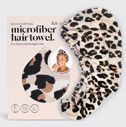 Quick Dry Microfiber Hair Towel, Leopard | Kitsch