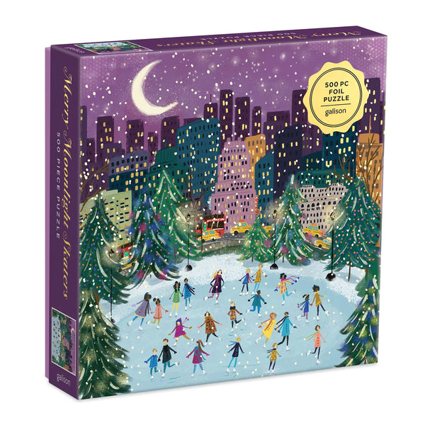 500 Piece Merry Moonlight Skaters Puzzle