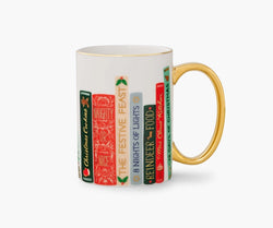 Holiday Mug With Gold Handle, Festive Book Club | Rifle Paper Co.