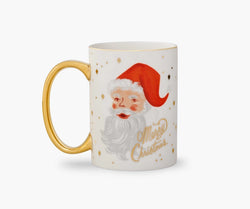 Holiday Mug With Gold Handle, Winking Santa Claus | Rifle Paper Co.