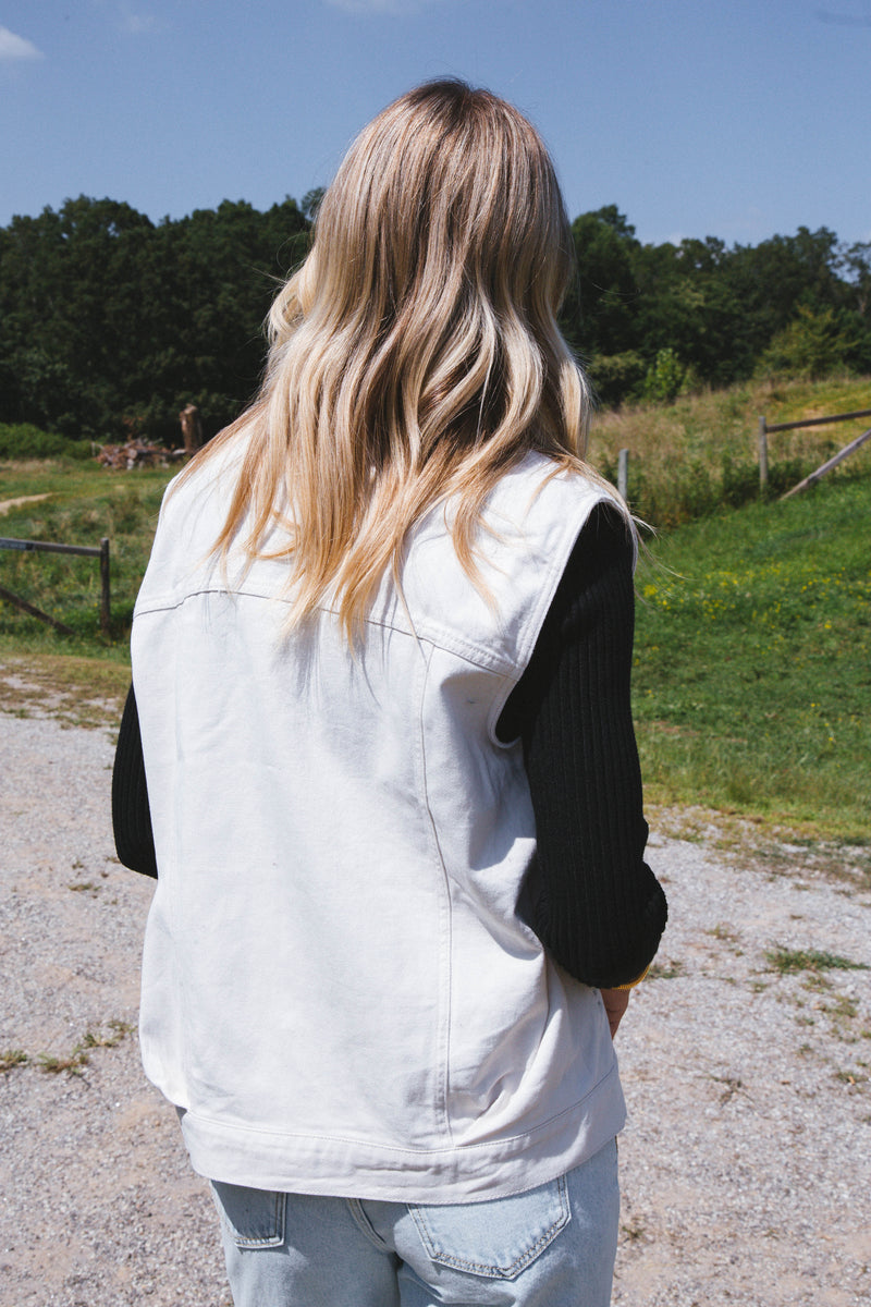 Ashby Denim Vest, Stone