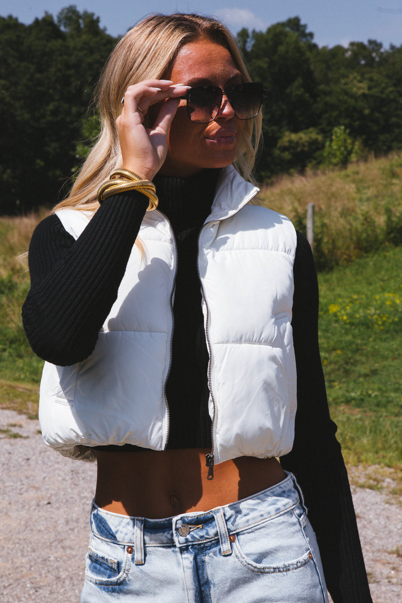 Ready To Roll Puffer Vest, Cream