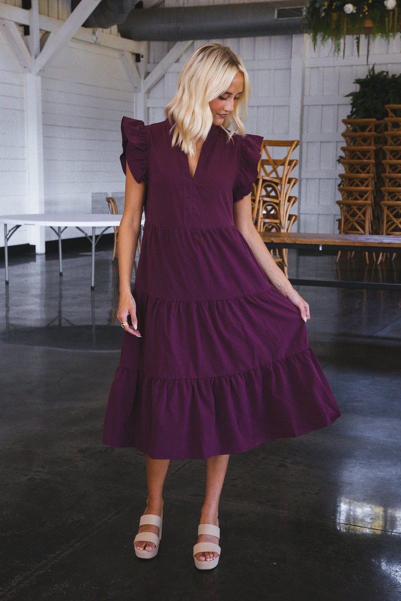 Ivy Moon Midi Dress, Eggplant | Extended Sizes