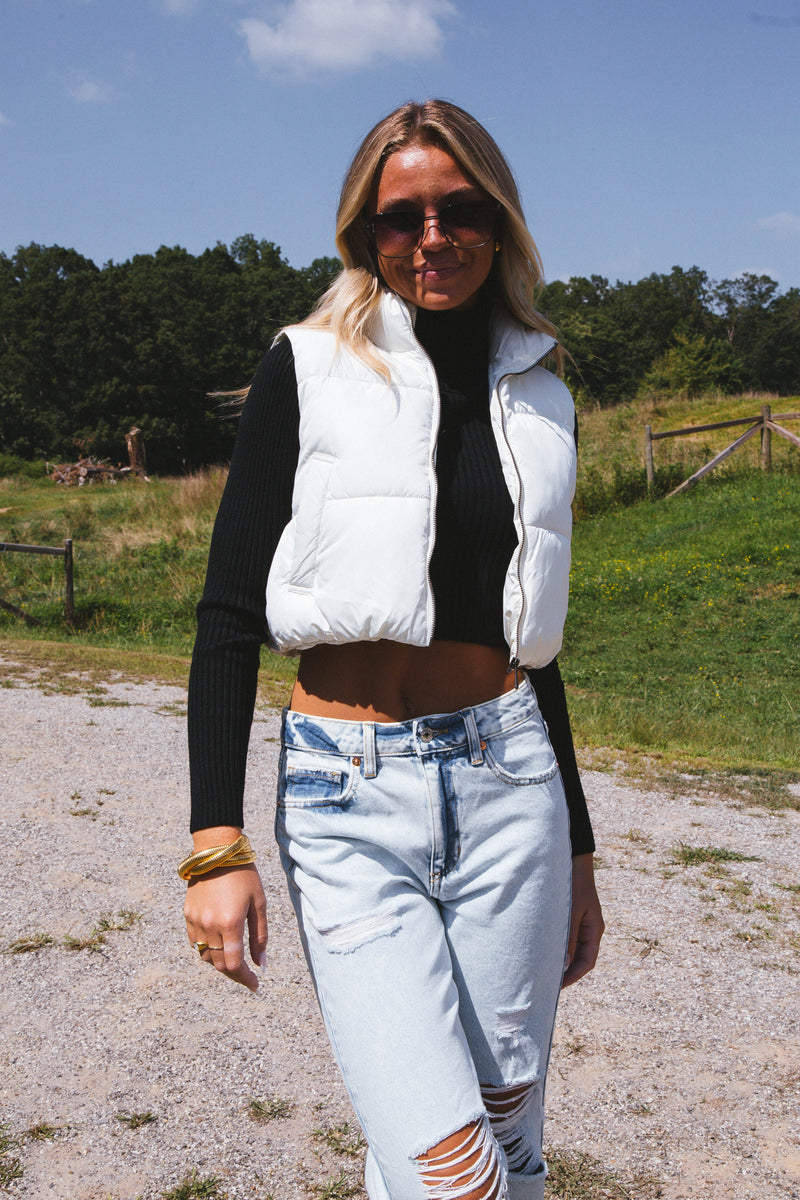 Ready To Roll Puffer Vest, Cream