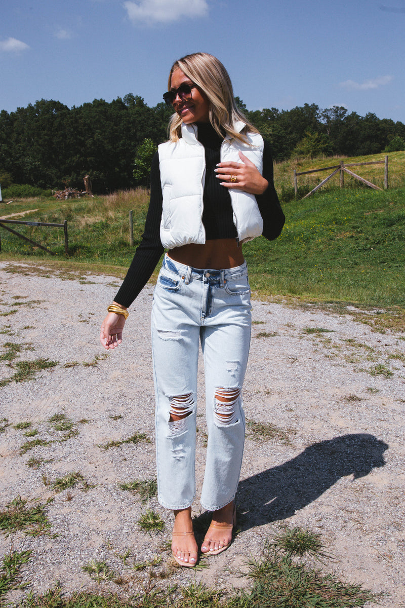 Ready To Roll Puffer Vest, Cream