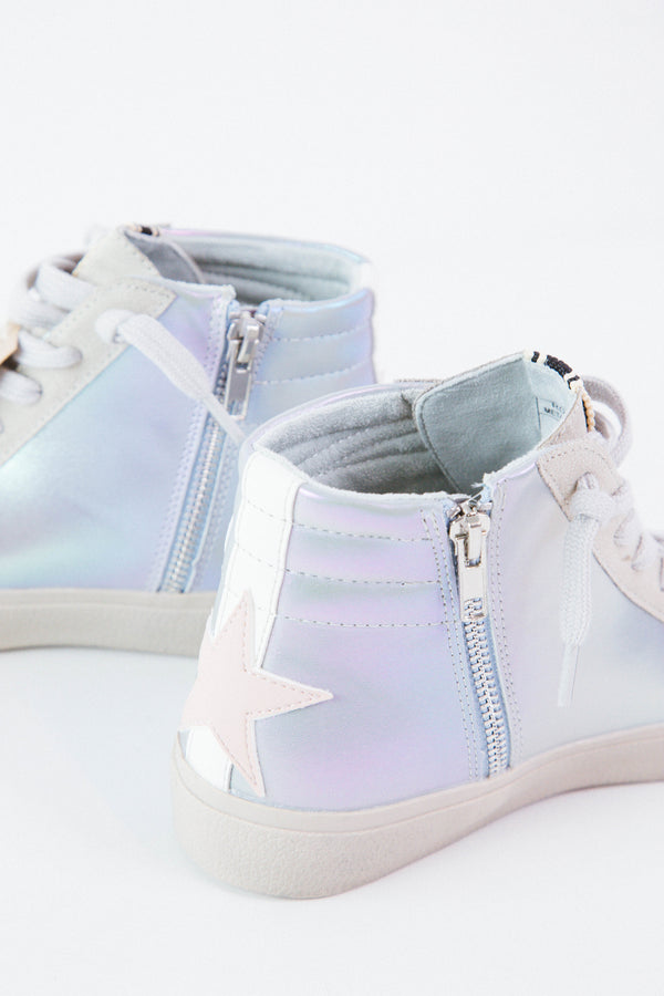 Rooney High Top Star Sneaker, Metallic Aqua | ShuShop