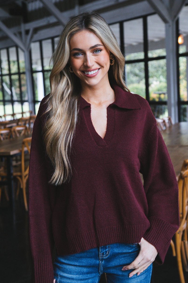 Johnny Collared Sweater, Sugar Plum | Sanctuary