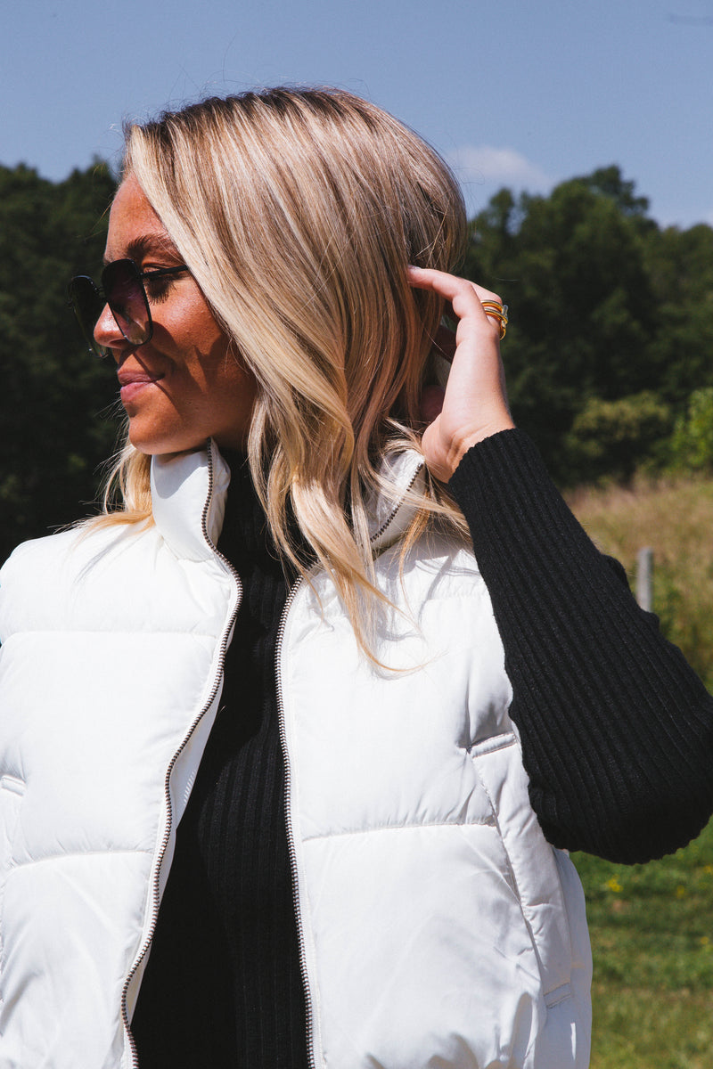 Ready To Roll Puffer Vest, Cream