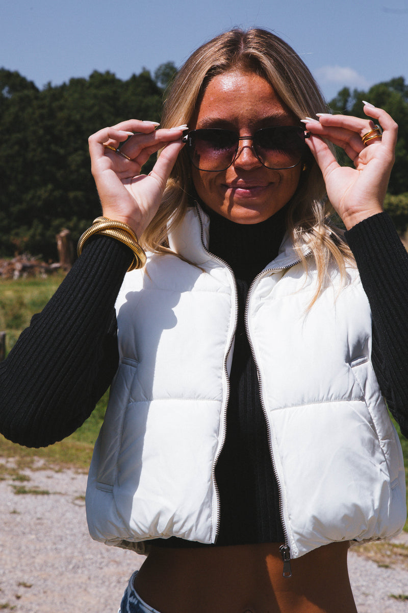 Ready To Roll Puffer Vest, Cream