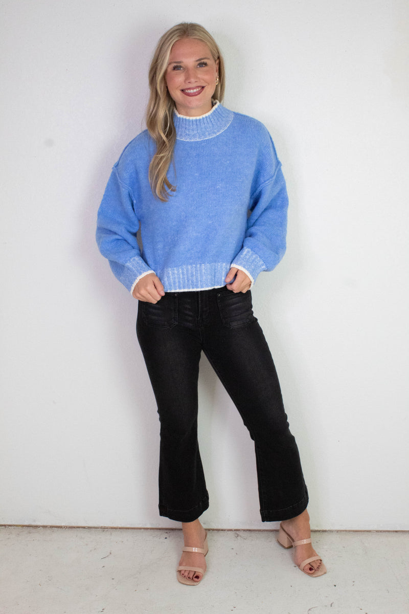 Alice Trim Detail Sweater, Blue