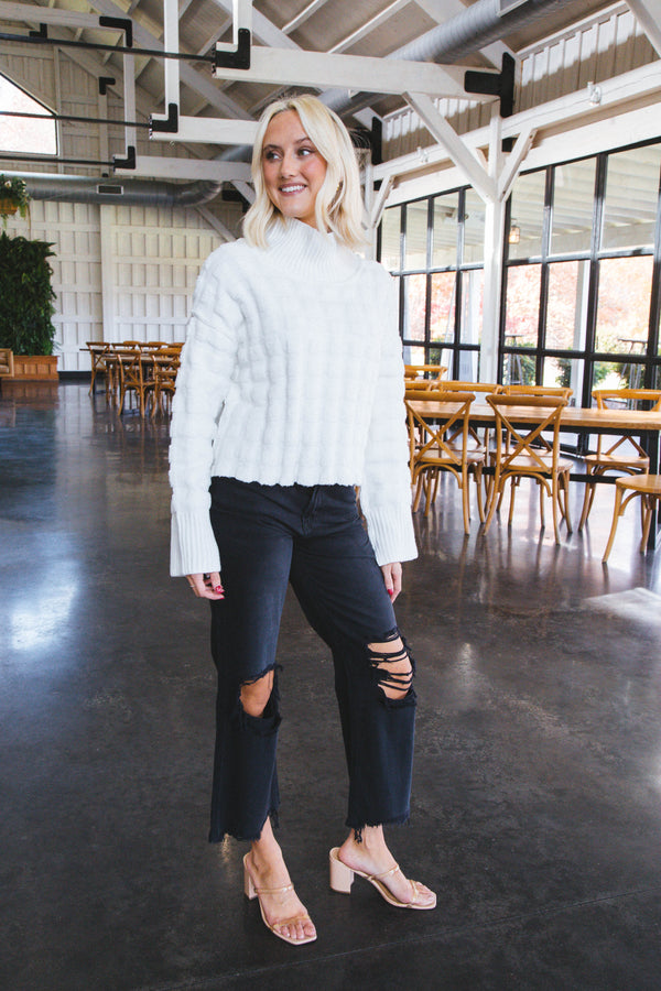 Soul Searcher Mock Neck Sweater, Ivory | Free People