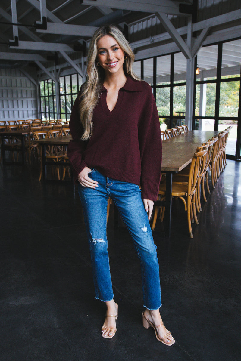 Johnny Collared Sweater, Sugar Plum | Sanctuary