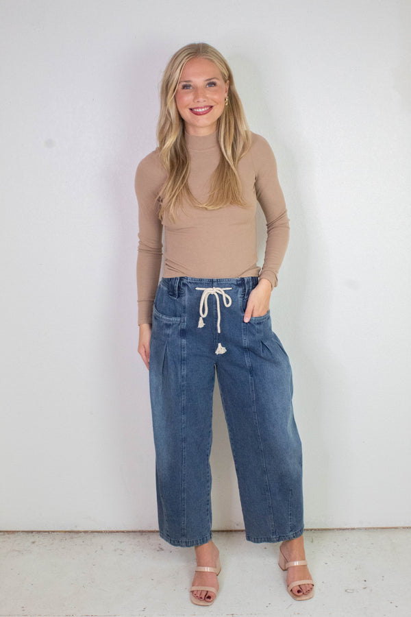 Ronan Mock Neck Top, Oak | Sadie & Sage