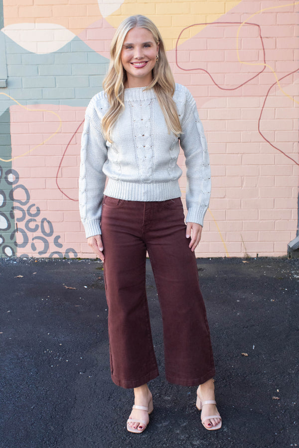 Journee High Rise Adjustable Waists Jeans, Chocolate Brown