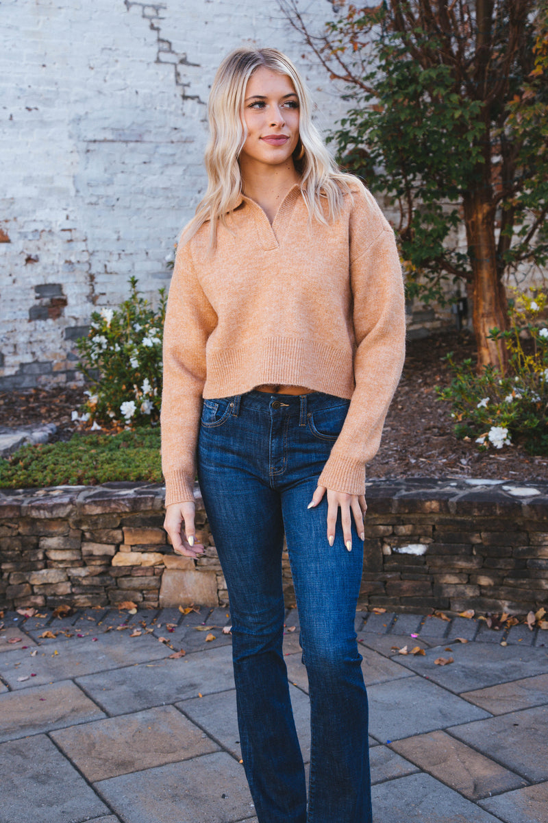 Thomas Crop Sweater, Camel | Velvet Heart