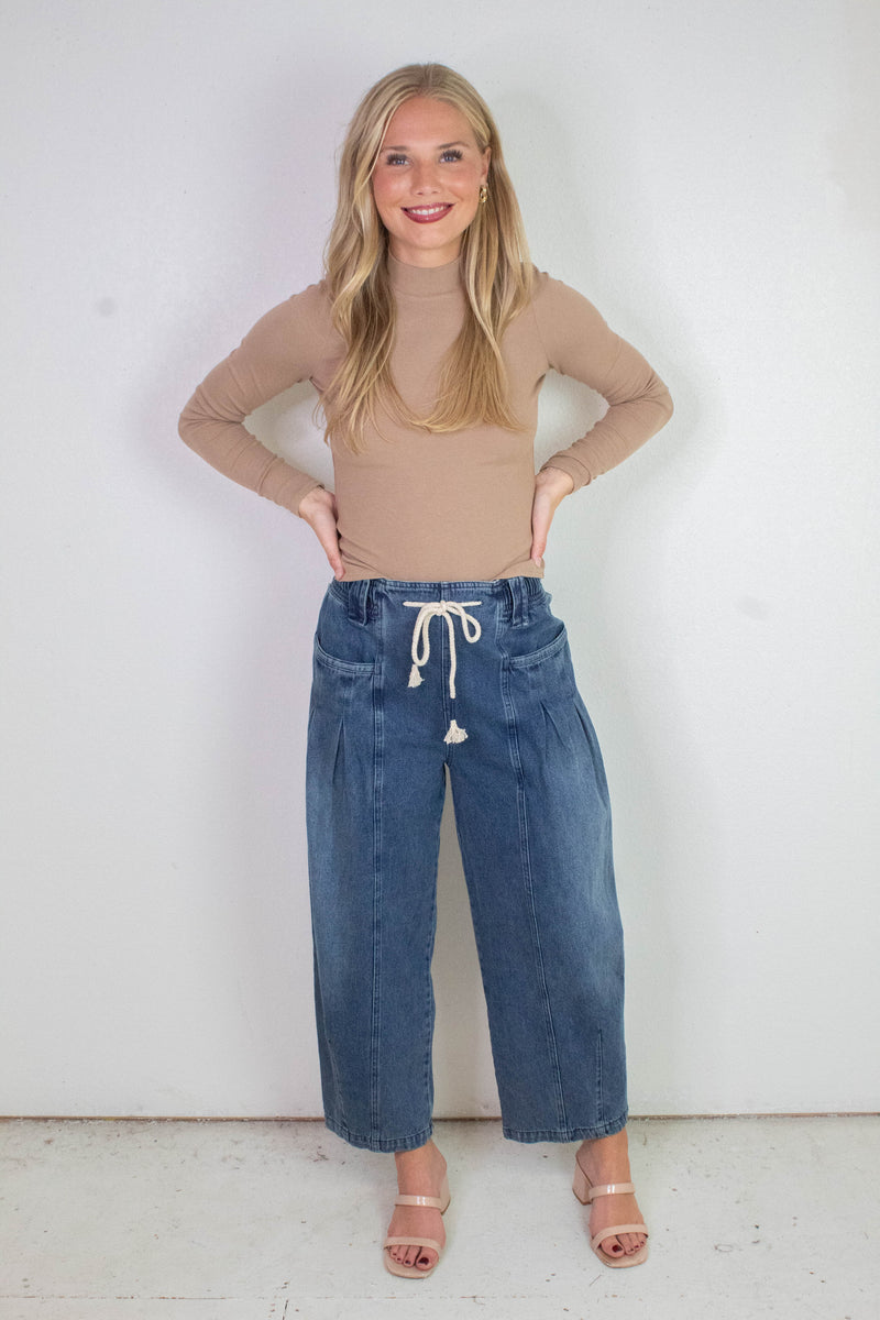 Ronan Mock Neck Top, Oak | Sadie & Sage