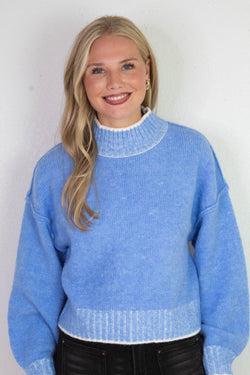 Alice Trim Detail Sweater, Blue