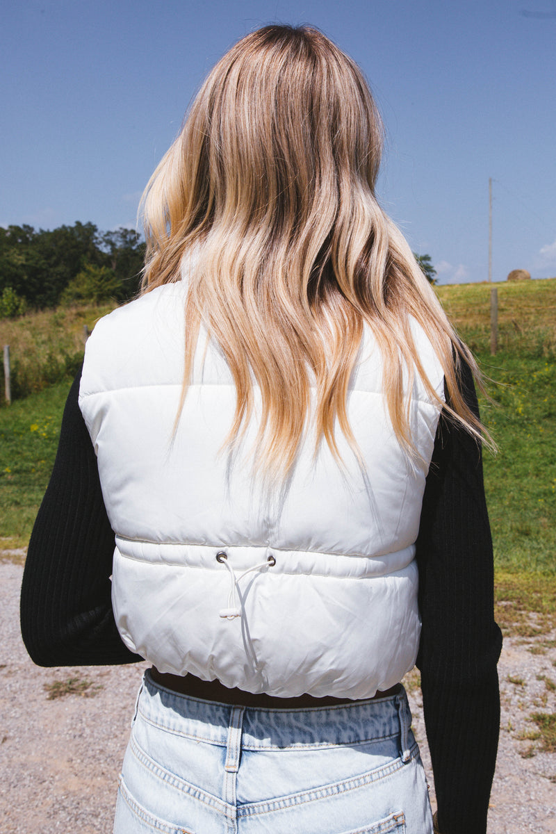 Ready To Roll Puffer Vest, Cream