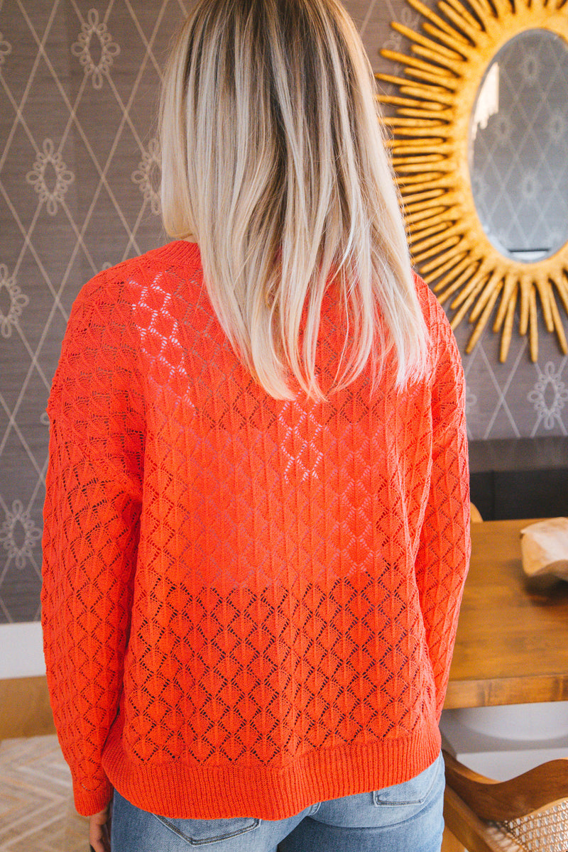Florence Lightweight Sweater Knit Top, Bright Red
