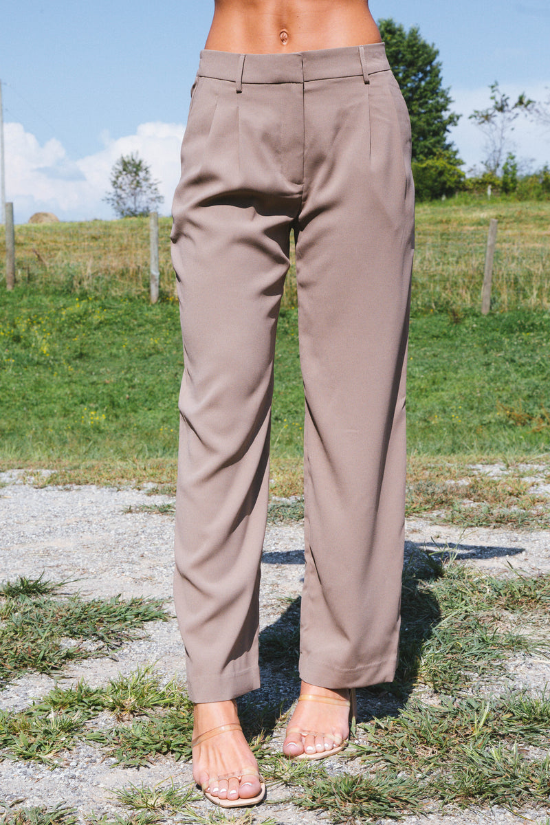 Annabelle Wide Leg Dress Pants, Mocha