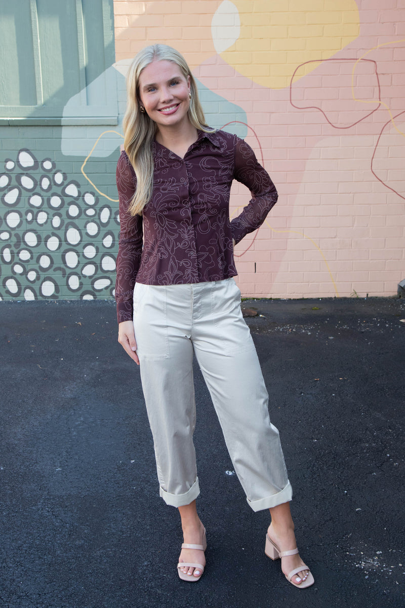 Beatrice Mesh Button Down, Bohemian | Sanctuary