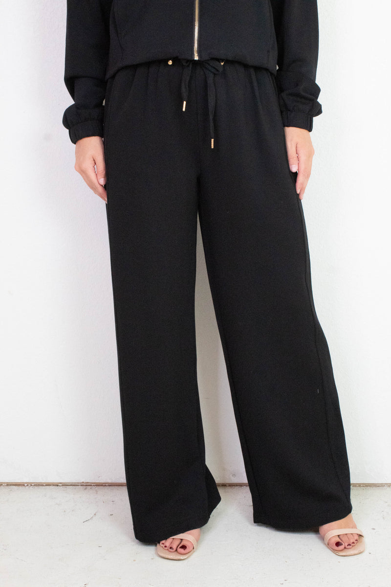 Gianna Wide Leg Pants, Black