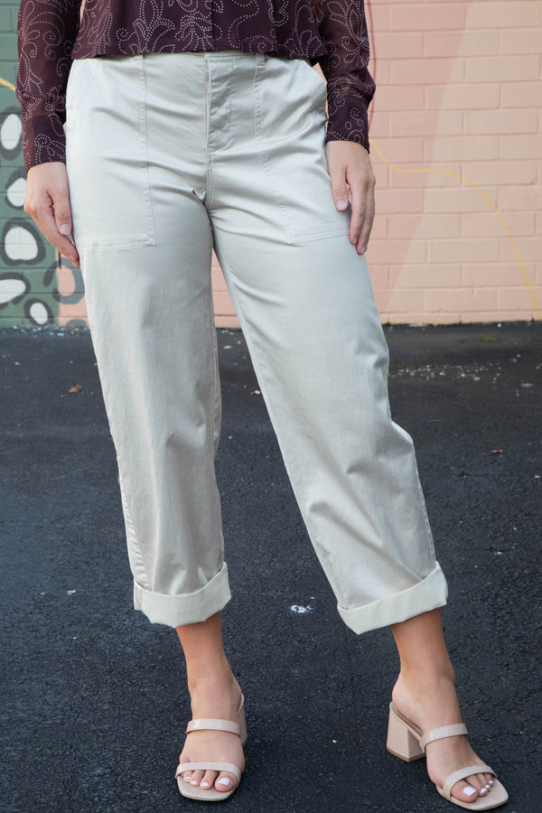 Sateen Tapered Pant, Mother Of Pearl | Sanctuary