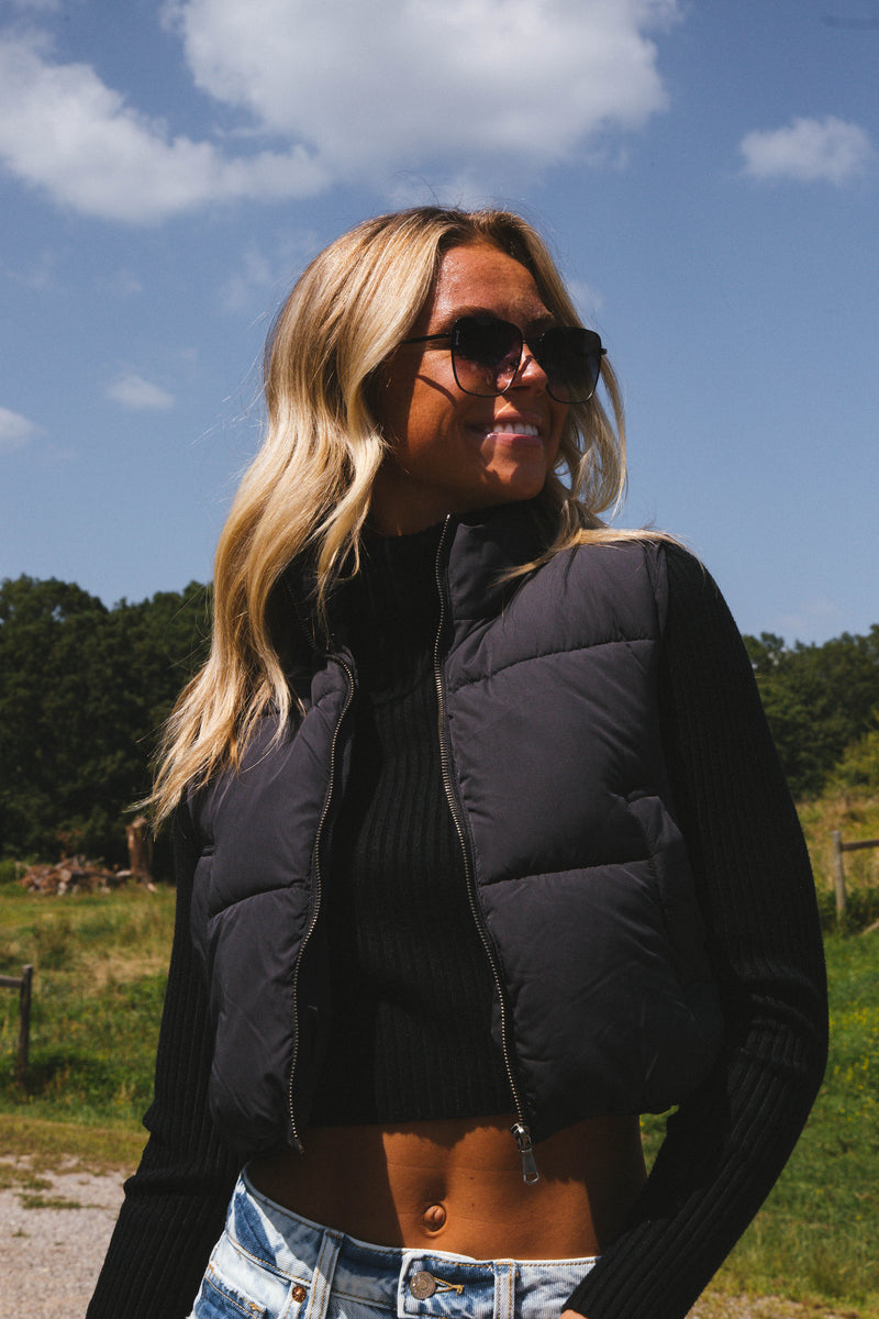 Ready To Roll Puffer Vest, Black