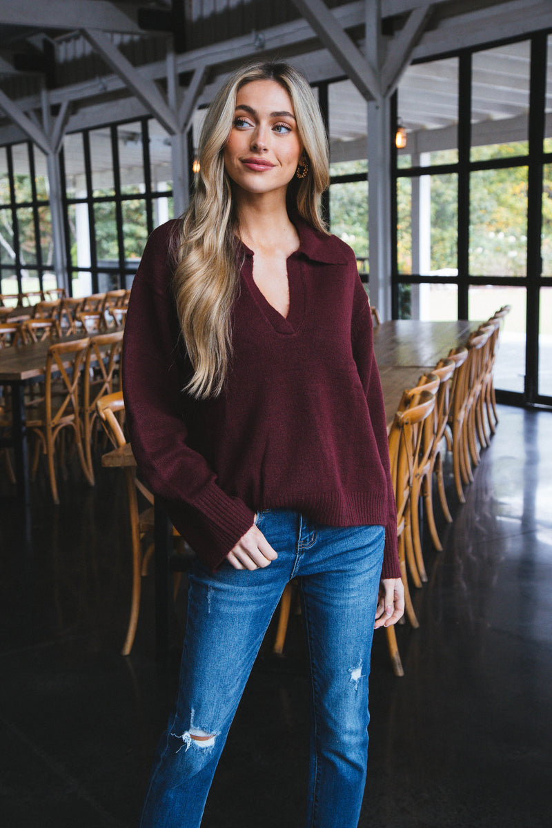 Johnny Collared Sweater, Sugar Plum | Sanctuary