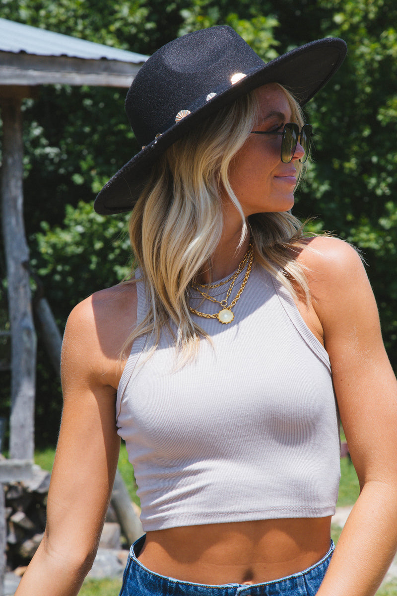 Kolbi Crop Top, Taupe