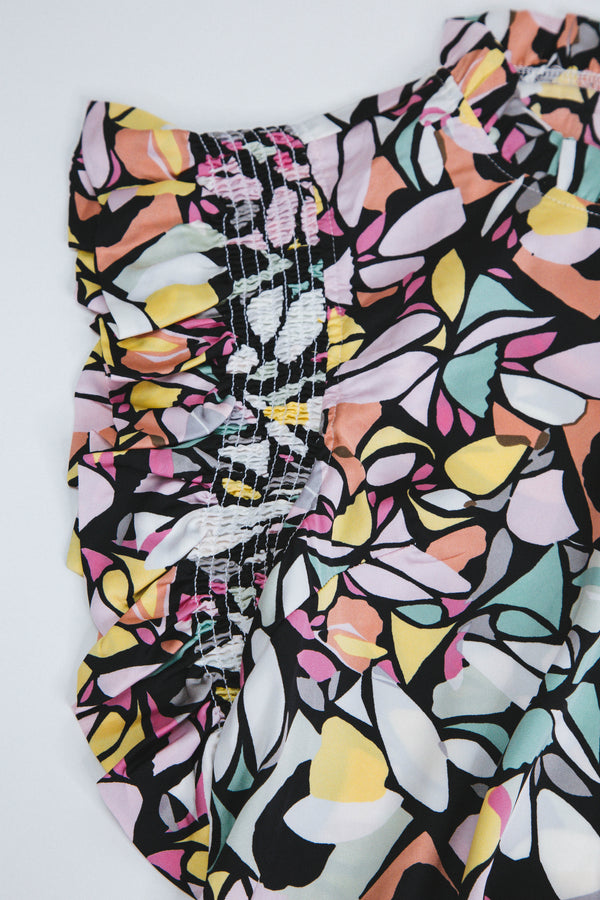 Jodi Printed Blouse, Black