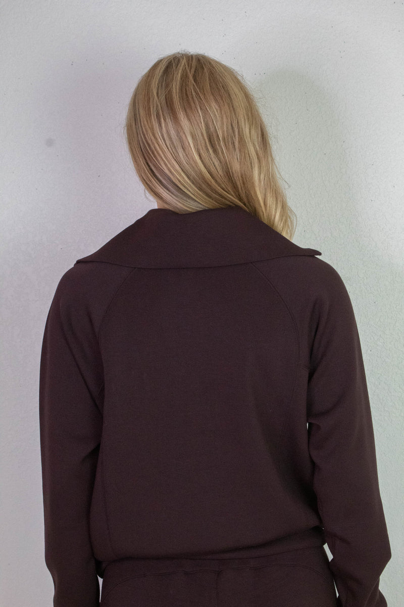 Airessentials Half Zip Sweatshirt, Truffle Brown | SPANX