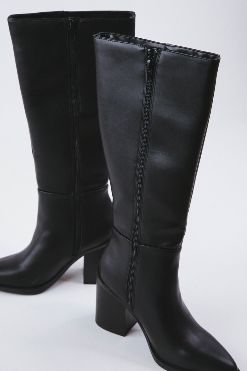 Vapor Tall Dress Boot, Black PU