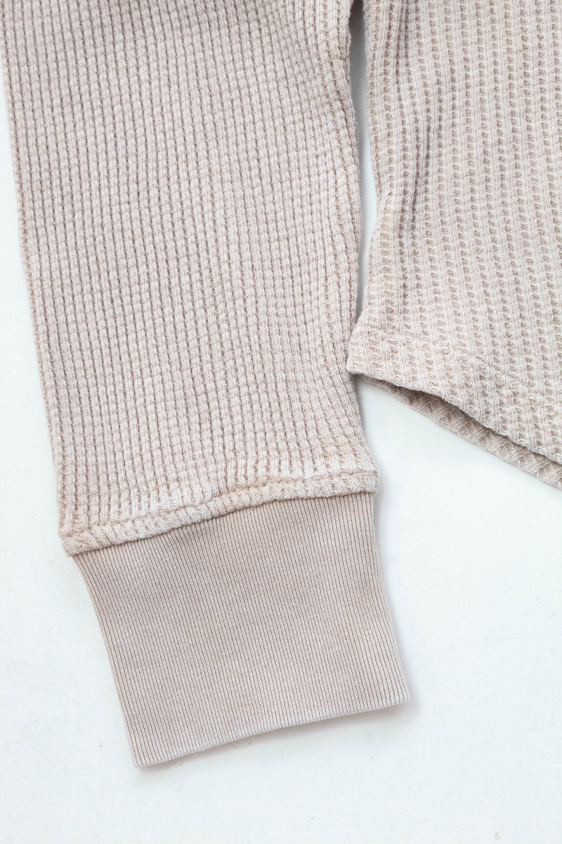 Jordan Knit Henley Top, Dark Taupe