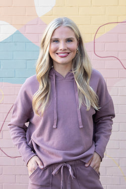Myla Everyday Raw Edge Hoodie, Rose Taupe