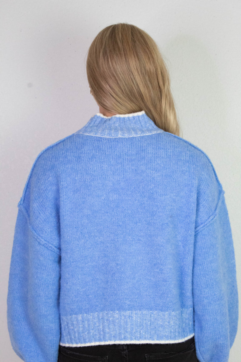 Alice Trim Detail Sweater, Blue