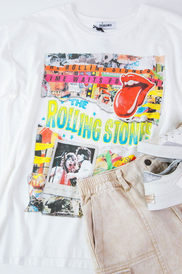 Rolling Stones Time Waits For No One Tee, Vintage White | Daydreamer