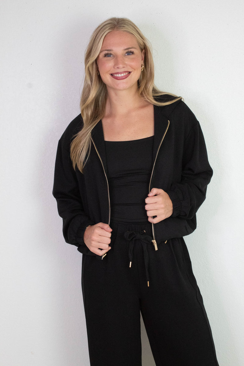 Gianna Wide Leg Pants, Black