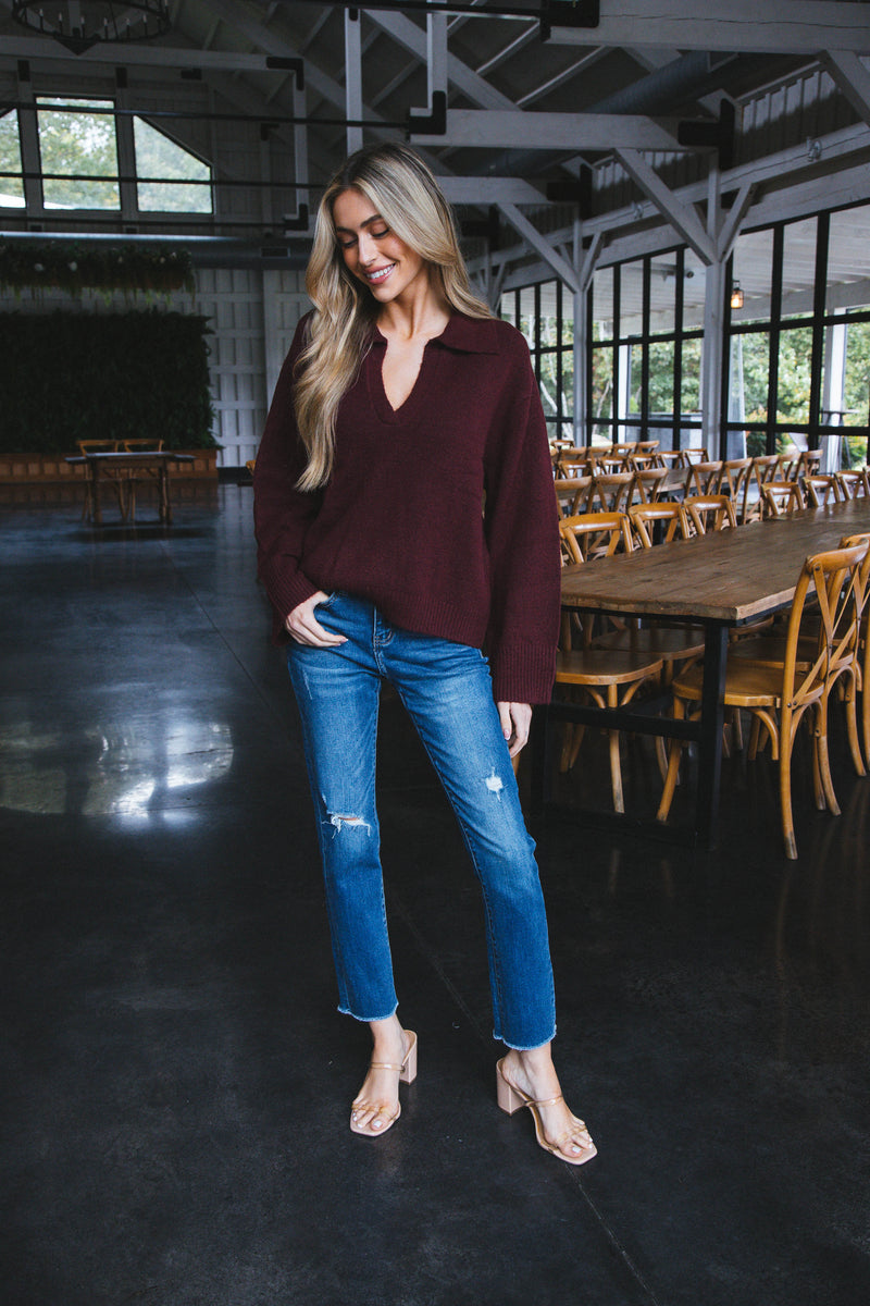 Johnny Collared Sweater, Sugar Plum | Sanctuary