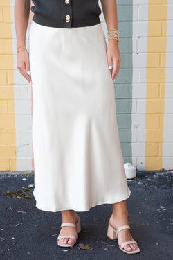 Brinley Satin Maxi Skirt, Alpaca