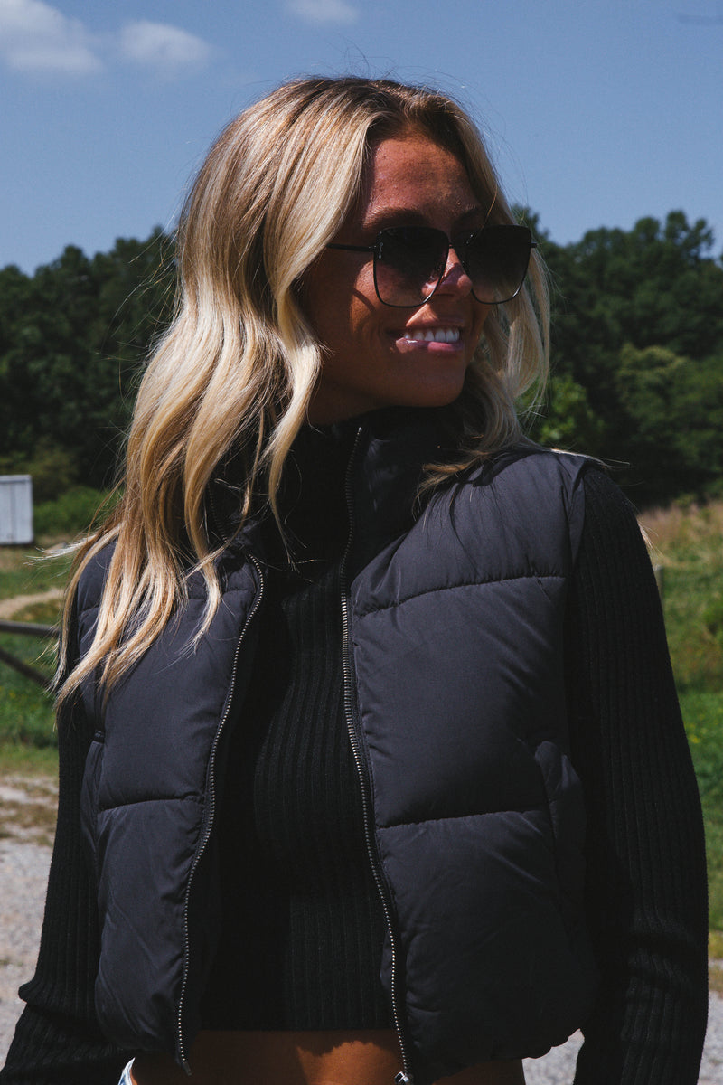 Ready To Roll Puffer Vest, Black