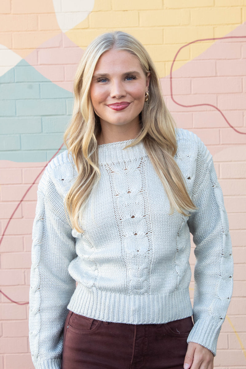 Debbi Cable Knit Sweater, Antique | Steve Madden