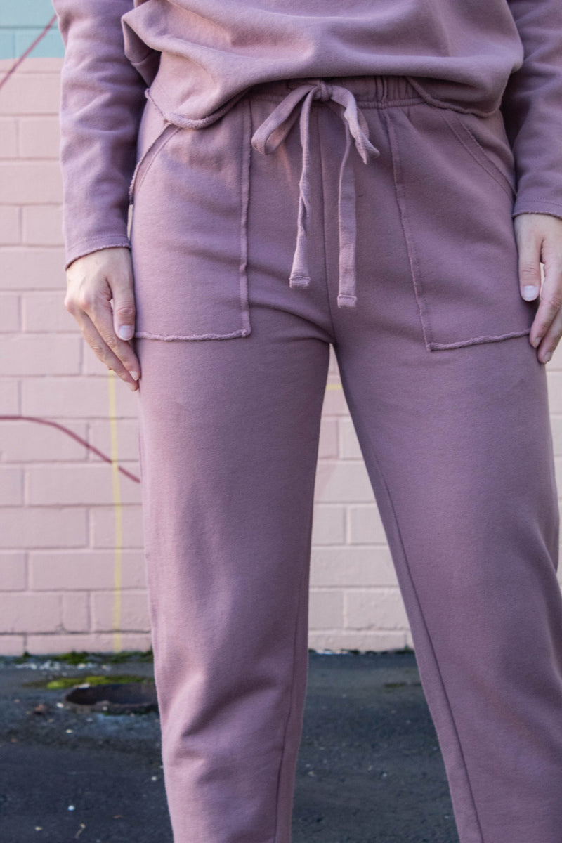 Callie Tapered Lounge Pants, Rose Taupe