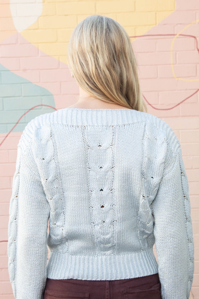 Debbi Cable Knit Sweater, Antique | Steve Madden